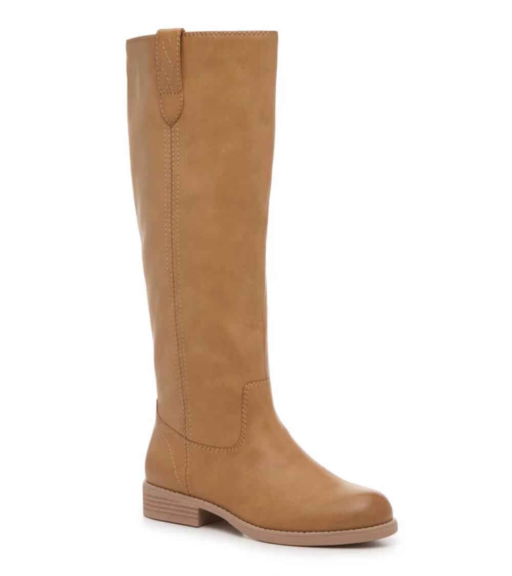 CROWN VINTAGE Womens Feya Knee High Boots Size 6 M EU 36.5 Tan Zip Heeled NWOB